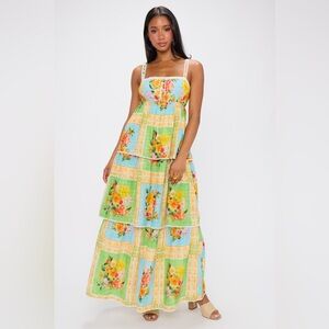 NWT Show Me Your MuMu Peyton Country Floral Tiered Midi Maxi Dress Size Small
